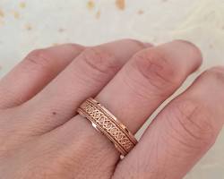 Image of Celtic Knot Rose Gold Ring for men