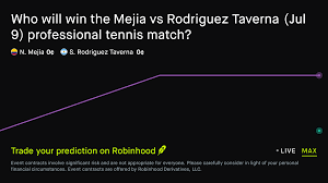 July 9, 2026: Mejia vs Rodriguez Taverna Tennis Prediction Market