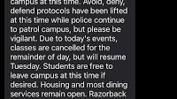 University of Arkansas ‘all clear’ after police investigate active shooter reports