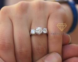 Image of 2 carat diamond three stone ring