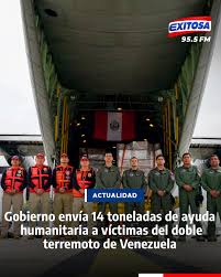 🔴🔵El Gobierno del Perú, a través del INDECI, envío un avión con 14 toneladas de ayuda humanitaria a Venezuela, en favor de los damnificados por el doble terremoto de magnitud 7.2 y 7.5. 🌐Más información en: https://www.exitosanoticias.pe