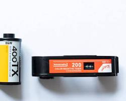 Image of medium format film roll and camera