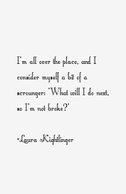 Laura Kightlinger quote: I&#39;m all over the place, and I consider via Relatably.com