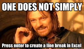 While I&#39;m editing the text of a cell, I can simply press Alt+Enter (or Command+Option+Enter for Mac) to add a line break as shown ... - Excel-line-break