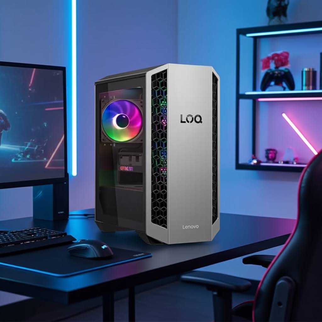 Lenovo LOQ Tower Gen 10 (26” AMD) Processore AMD Ryzen™ 7 8745HX (da 3,6 GHz fino a 5,1 GHz)/Windows 11 Home 64/512 GB SSD QLC