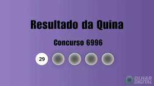resultado da quina concurso 6996