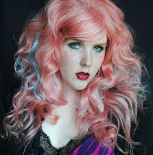 Pink Cream Dream wig // Cotton Candy Pink Sky Blue Wavy Curly Lolita Hair - - il_570xN.321804065