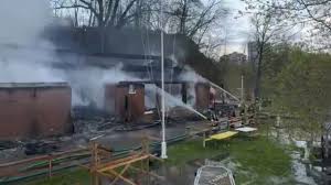 Fire crews attack blaze at Toronto Humber Yacht Club building