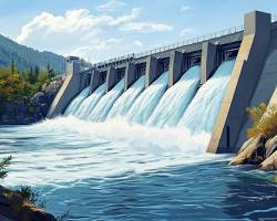 Imagem de large hydroelectric dam with water flowing