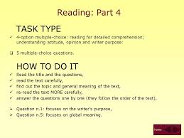 Resultado de imagen de reading four option multiple choice b1