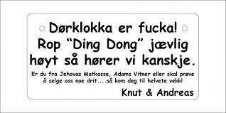 Bilderesultat for navneskilt ringeklokke