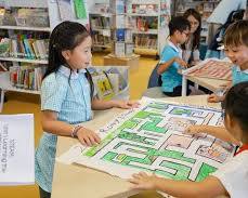 international students studying in China classroom library, généré par IA