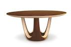 Round wood dining table