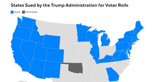 The Trump administration has filed 31 lawsuits seeking states' voter data. Here's where they stand.