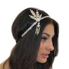 Boda - 1920 Gran Gatsby Inspirado Hoja Medallón de oro perla Celada Diadema - 1920s-great-gatsby-inspired-gold-leaf-medallion-pearl-headpiece-headband