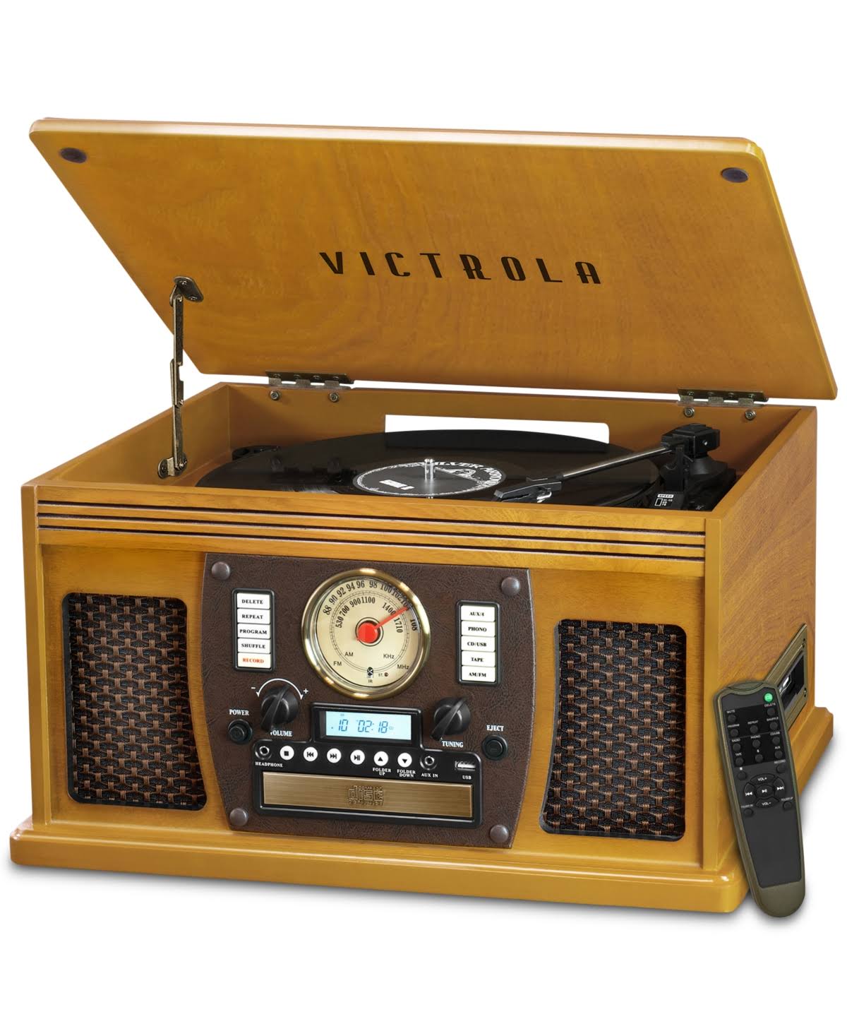 Victrola Navigator 8-in-1 Classic Bluetooth Record Player with Turntable