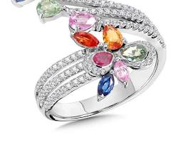 Image of Cocktail ring mixed gemstones