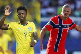 Brasil-Noruega: Vinicius y Haaland se citan en el área