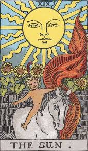 Aquarian Tarot Deck, © 1970 U.S. Games Systems, Inc. RWS_19Sun. From the Rider-Waite deck, one of the most well known Sun depictions. - 6a013485938a51970c016765f41fa2970b-320wi