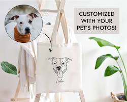 personalized pet tote bag with a pet's photoの画像