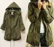 Womens green parka coat