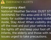 صورة weather forecast warning about the dust storm