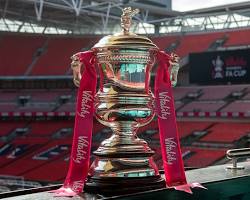 Image of Emirates FA Cup and the Vitality Women's FA Cup trophies sidebyside