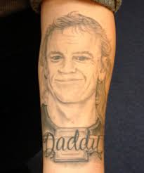 GONE BUT NOT FORGOTTEN: A tattoo of Jeff McCulloch on the arm of his daughter, Shyanne Barnes. - 9931755