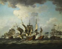 Image of French naval battle early 19th century