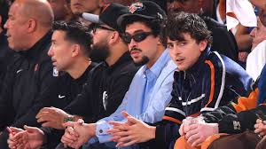 Timothée Chalamet and Celebrities at Knicks vs. Celtics Game