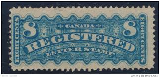 Image result for canada 8c registered stamp