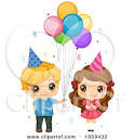 Royalty-Free Vector Clip Art Illustration of a Cute Birthday Boy ... - 1059432-Royalty-Free-Vector-Clip-Art-Illustration-Of-A-Cute-Birthday-Boy-Giving-Balloons-To-A-Girl