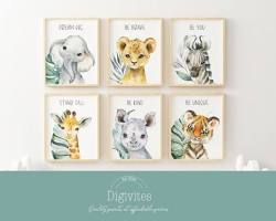 Image of various animal and nursery prints from Etsy