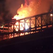 The Brooklyn Bridge Briefly Catches Fire During a Fireworks Display