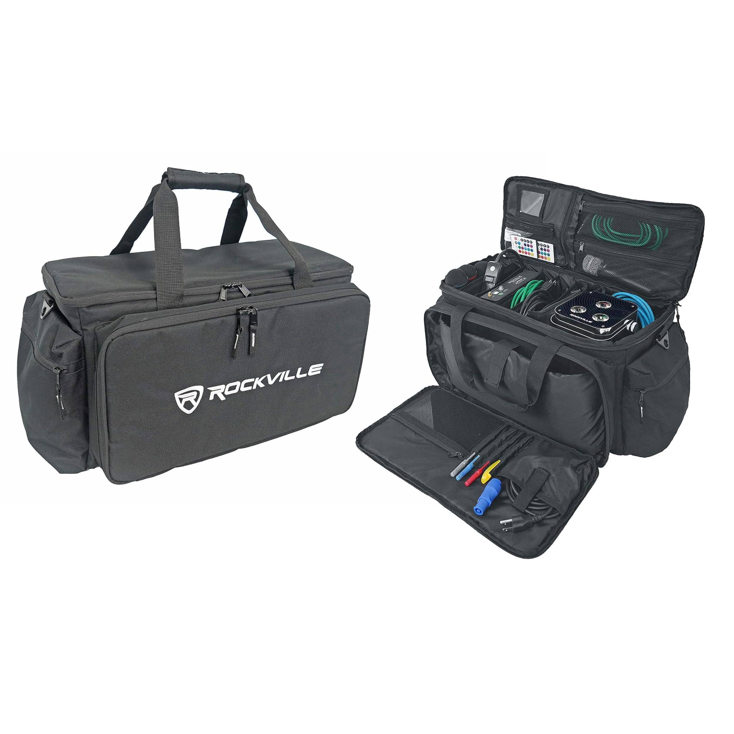 Rockville Ut-bag10 Padded DJ Cable/Utility Bag w/removable Dividers+YKK Zippers