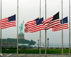 Image of flag at halfmast