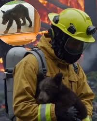 Firefighter reunites with rescued bear cub - Facebook