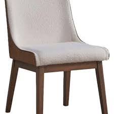 Acme Furniture 21.26" Ginny Dining Chair White Boucle, Brown Velvet & Walnut Finish : Transitional Style, Spot Clean : Target