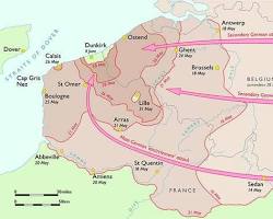 Image of map showing the rapid German advances during the early campaigns of World War II