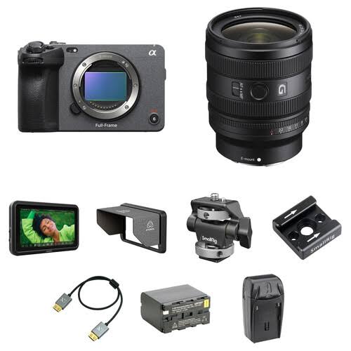Sony FX3A Full-Frame Cinema Camera with 24-50mm Lens and Monitor Control Kit