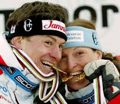 Ivica Kostelic (L) of Croatia and his sister Janica show theirgold medals after the men&#39;s slalom event at the World Alpine SkiingChampionships in St. Moritz ... - ivica%26janica2
