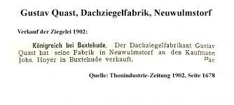 Dachziegel-Archiv: Gustav Quast, Dachziegelfabrik (Quast ...