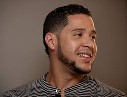 Giants outfielder Gregor Blanco speaks to the media as the San Francisco Giants&#39; players and coaches hold media day at ATT Park in San Francisco, Calif., ... - 140131_GiantsMediaDay0013_bay105