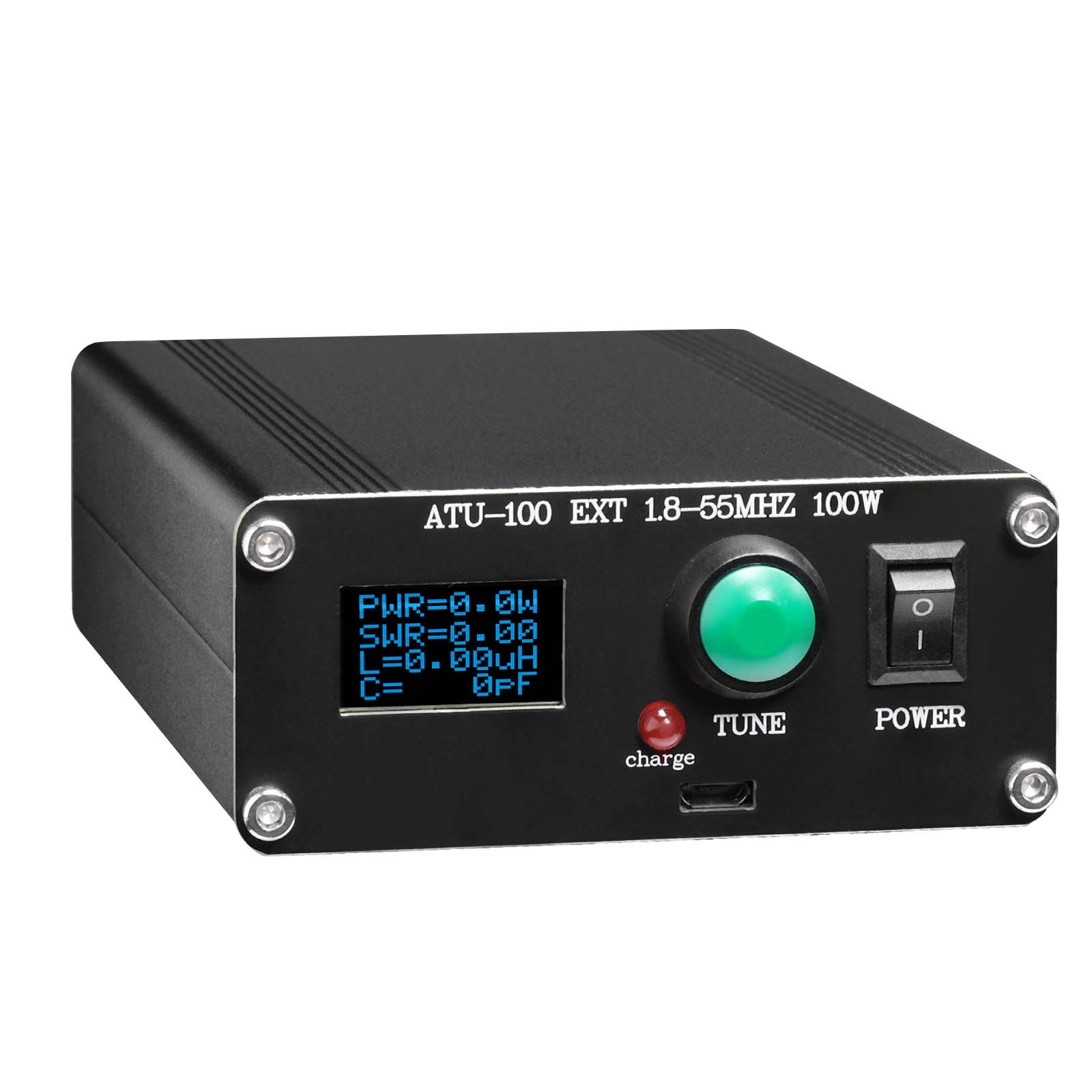 Radioddity ATU-100 Automatic Antenna Tuner 1.8–55MHz 0.96" OLED Display