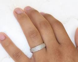 Image of Celtic Knot White Gold Ring for men