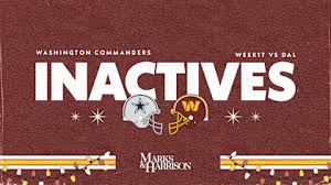 Commanders vs. Cowboys Week 17 inactives