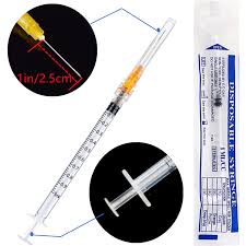 25Pack 1ml/cc Disposable Sterile Syringes with 25Ga, Plastic ...