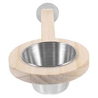 HOMOBABE Stainless Steel Bird Cage Food Bowl with Natural ...