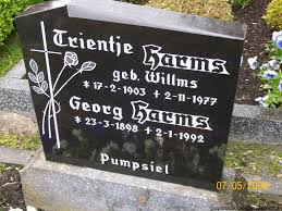 Grab von Trientje Harms (geb. Willms) (17.02.1903-02.11.1977 ...