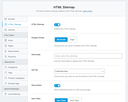 Image of Rank Math SEO > Sitemap Settings > Choose a page for the HTML Sitemap